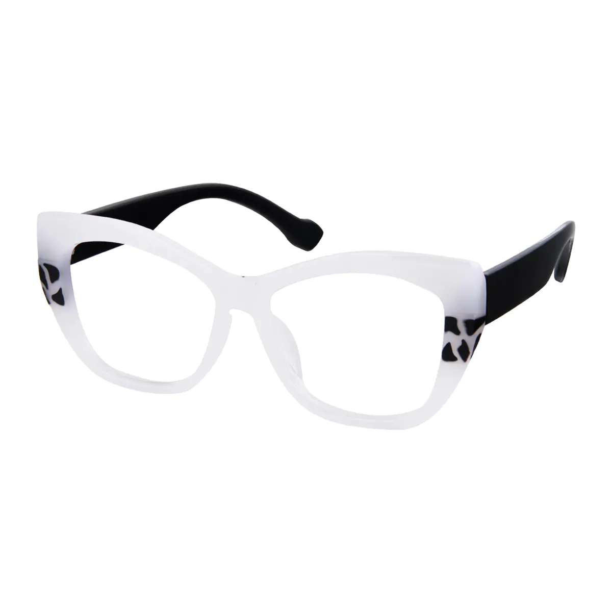 Cat-eye White Eyeglasses