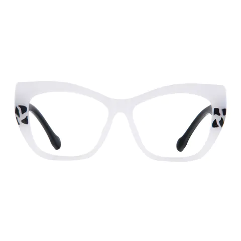 Cat-eye White Eyeglasses