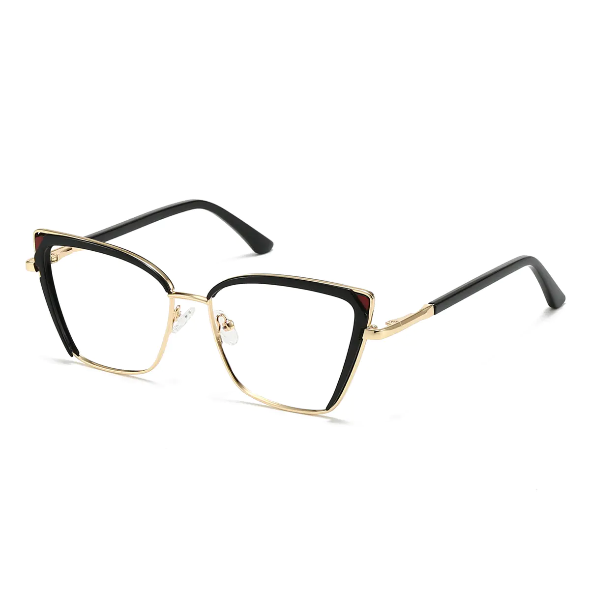 Square Black Gold Eyeglasses
