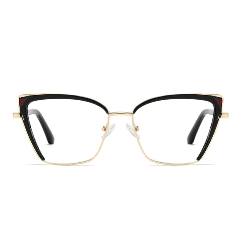 Square Black Gold Eyeglasses