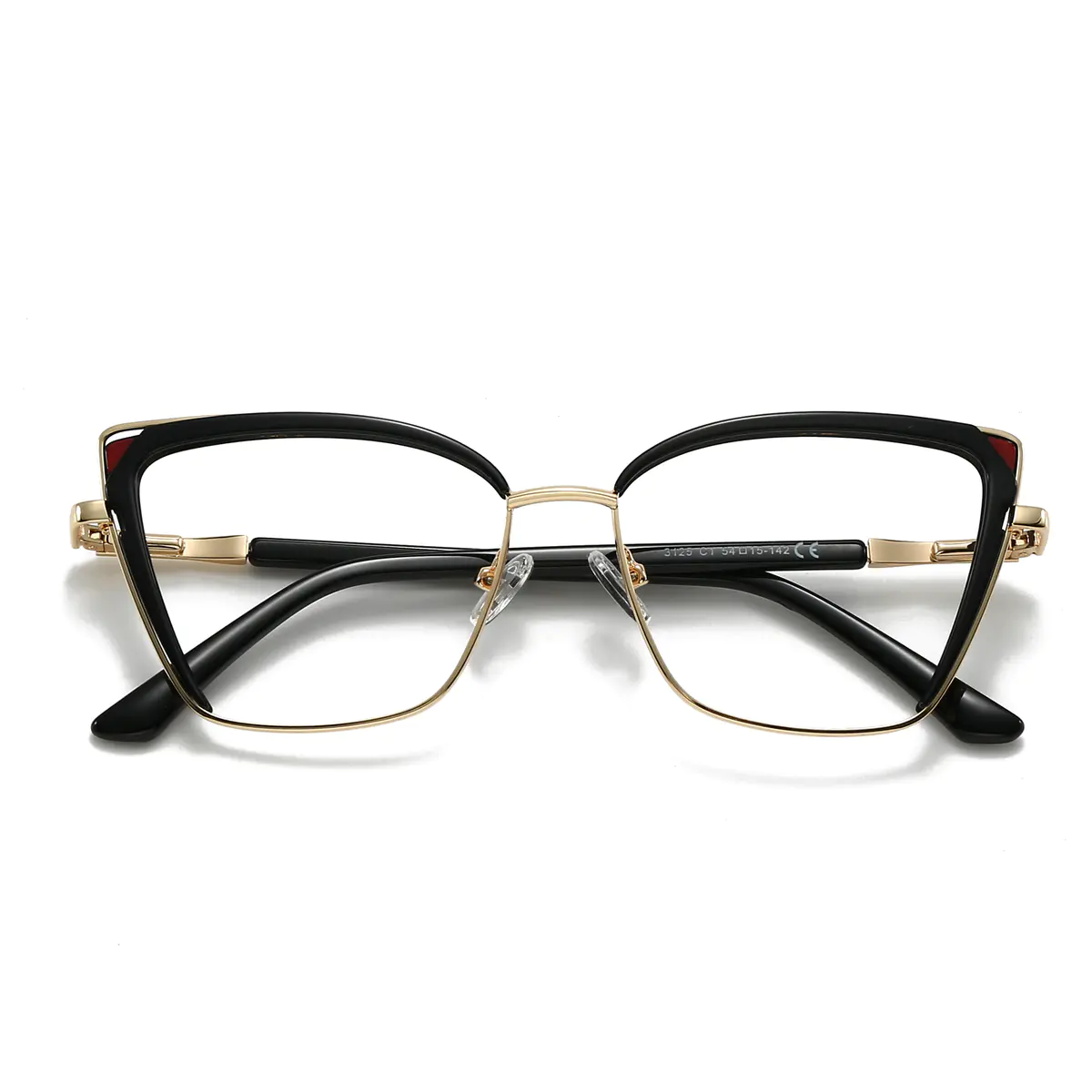 Square Black Gold Eyeglasses