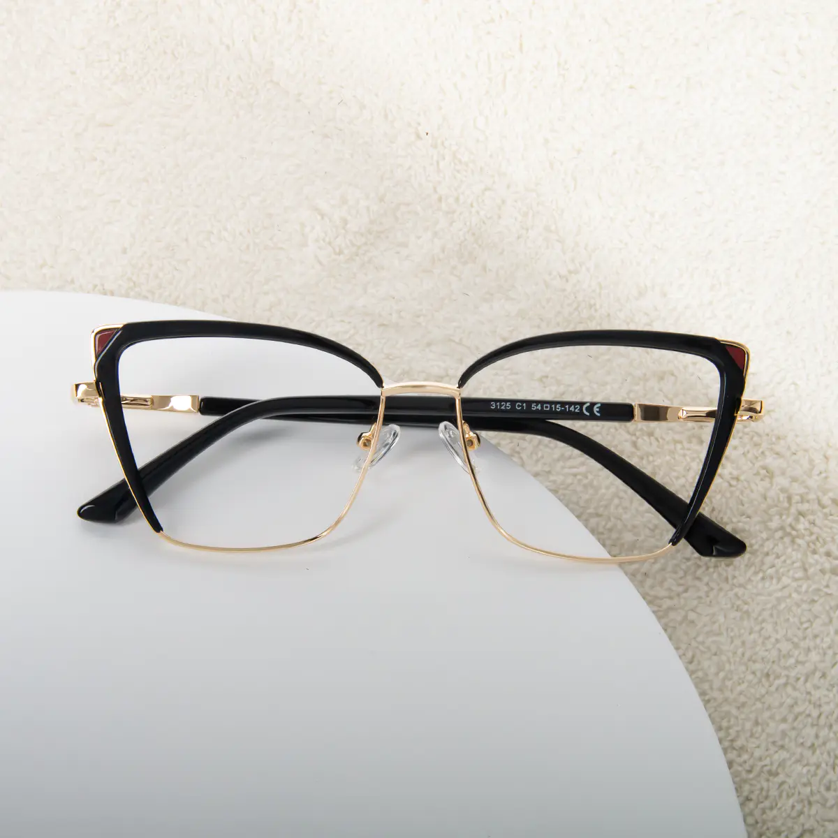 Square Black Gold Eyeglasses