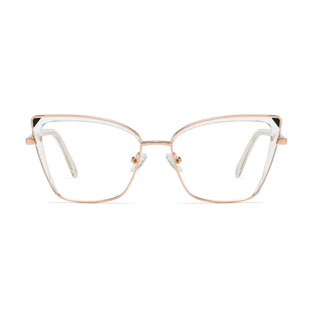 Square Rose Gold/Clear Eyeglasses