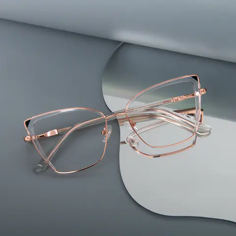 Square Pink/Clear Eyeglasses
