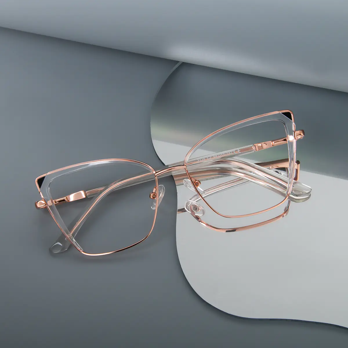 Square Pink/Clear Eyeglasses