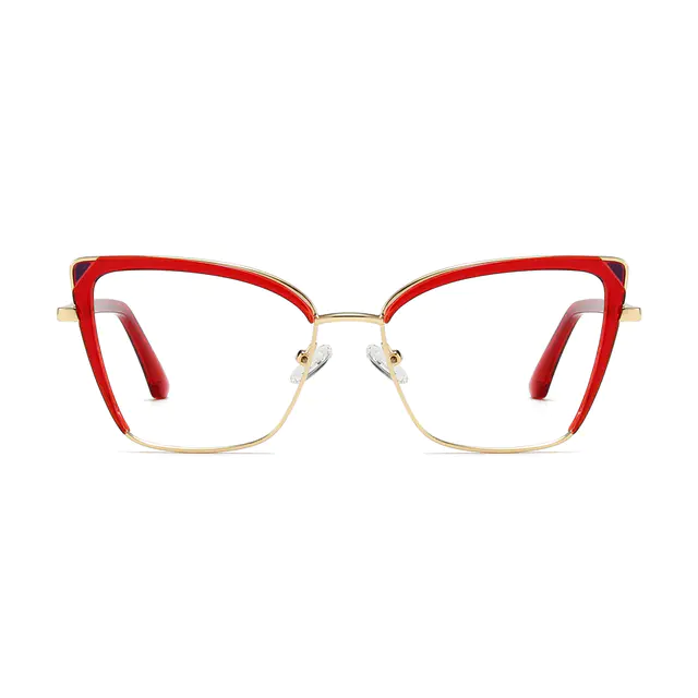 Square Red/Gold Eyeglasses