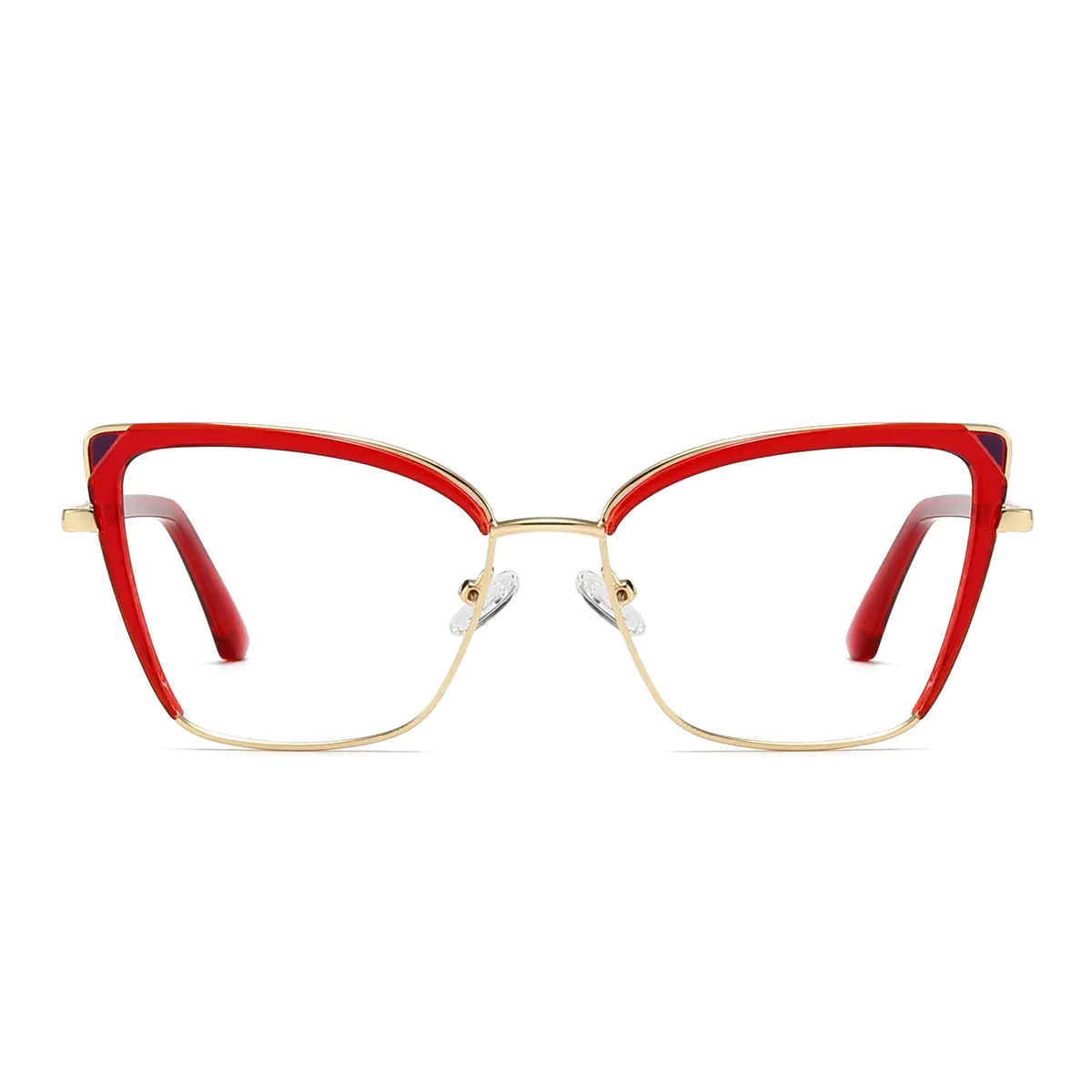 Square Red/Gold Eyeglasses