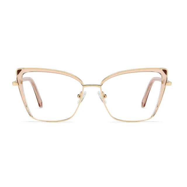 Square Transparent Amber Eyeglasses
