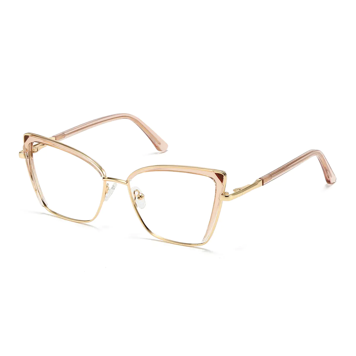 Square Transparent Amber Eyeglasses