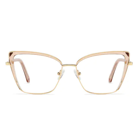 Square Transparent Amber Eyeglasses