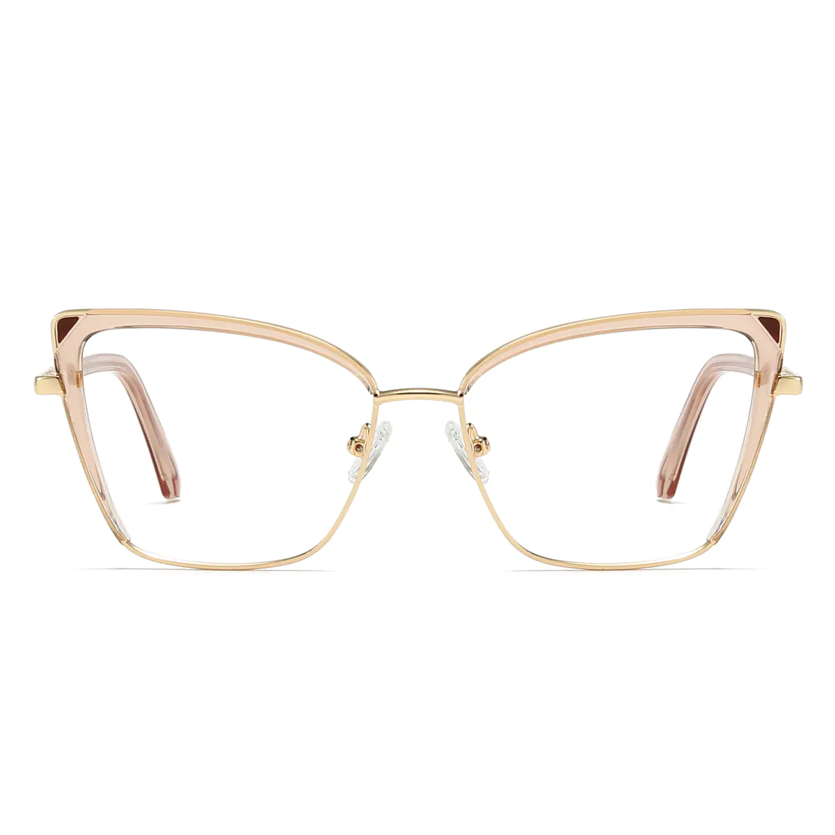 Square Transparent Amber Eyeglasses