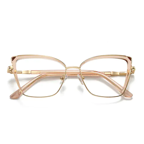Square Transparent Amber Eyeglasses