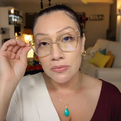 Square Transparent Amber Eyeglasses