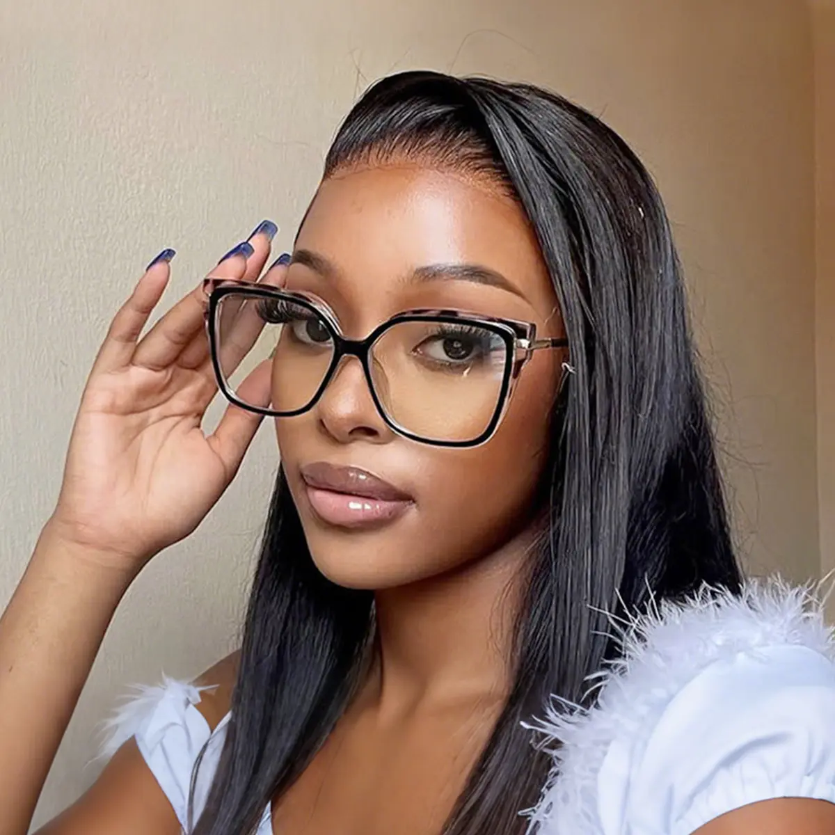 Square Tortoiseshell/Black Eyeglasses