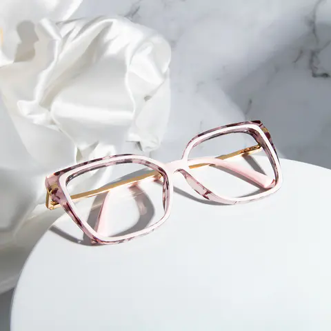 Square Tortoiseshell/Pink Eyeglasses