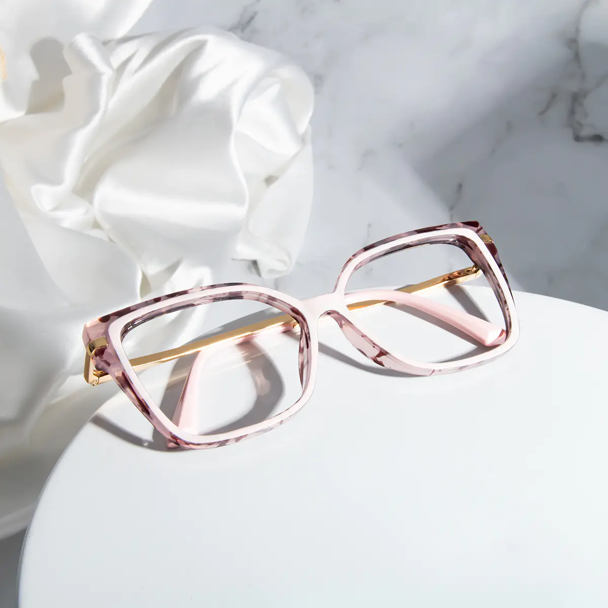 Square Tortoiseshell/Pink Eyeglasses