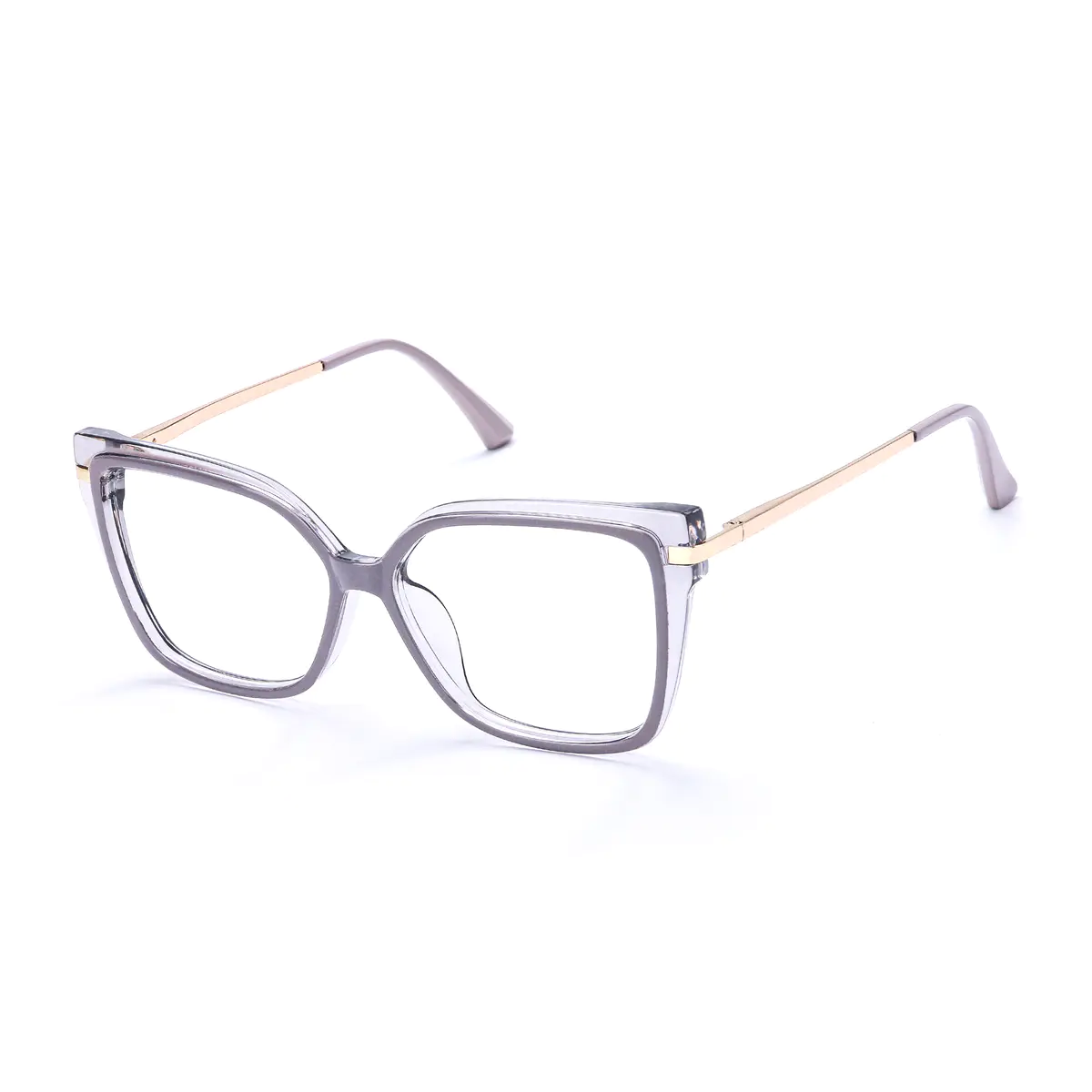Square Transparent Gray Eyeglasses