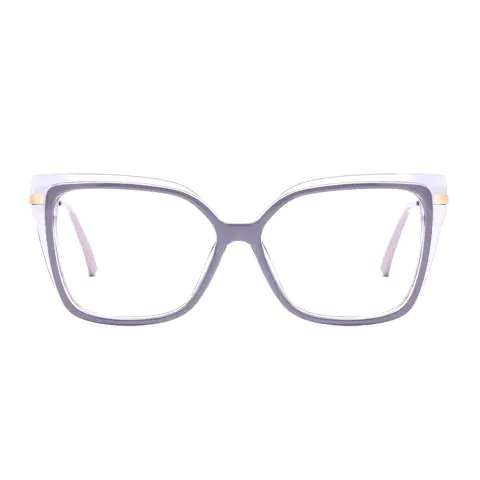 Square Transparent Gray Eyeglasses