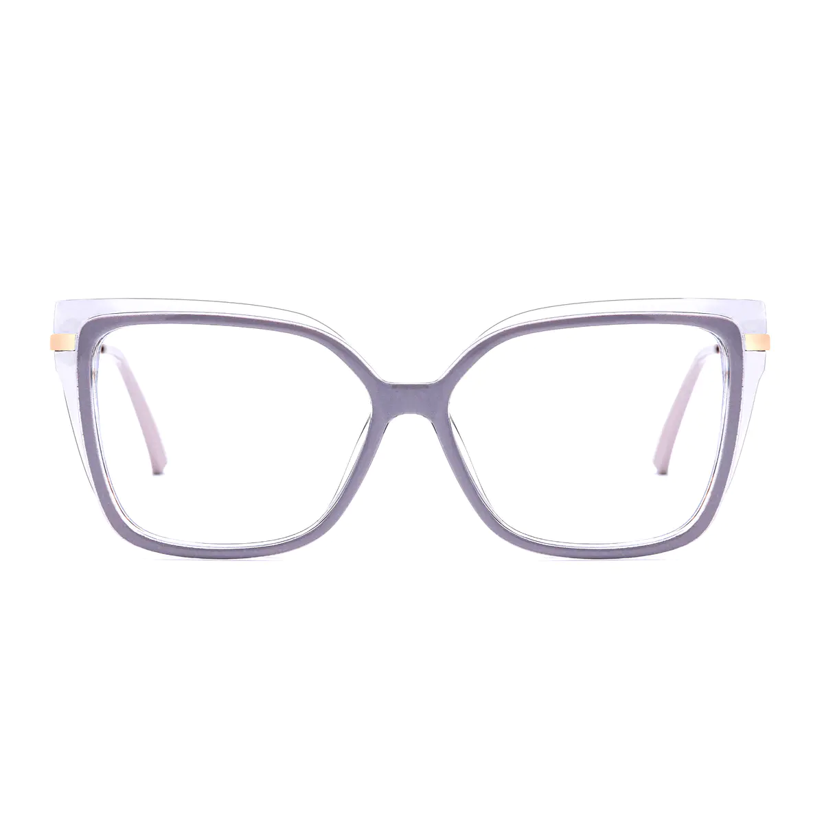 Square Transparent Gray Eyeglasses