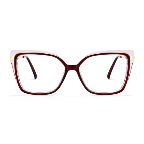 Square Transparent Purple/Brown Eyeglasses