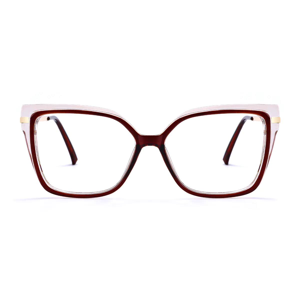 Square Transparent Purple/Brown Eyeglasses