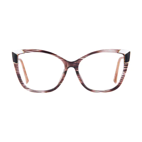 Cat-eye Striped Eyeglasses