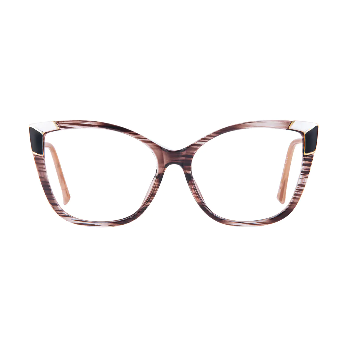 Cat-eye Striped Eyeglasses