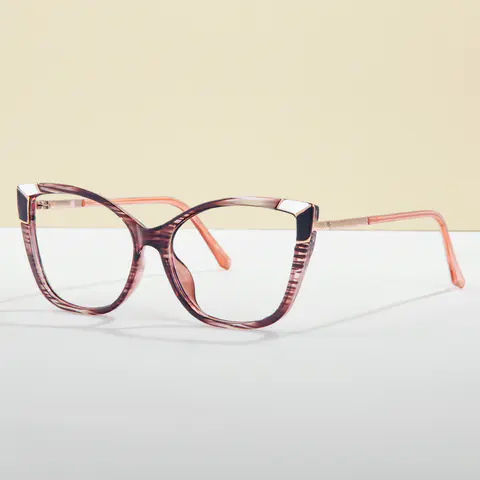 Cat-eye Striped Eyeglasses