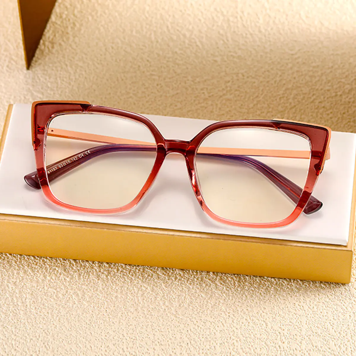 Square Gradient Pink Eyeglasses