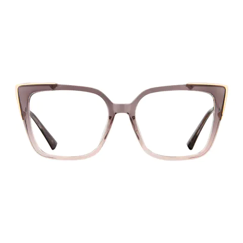 Square Transparent Gray/Transparent Pink Reading Glasses