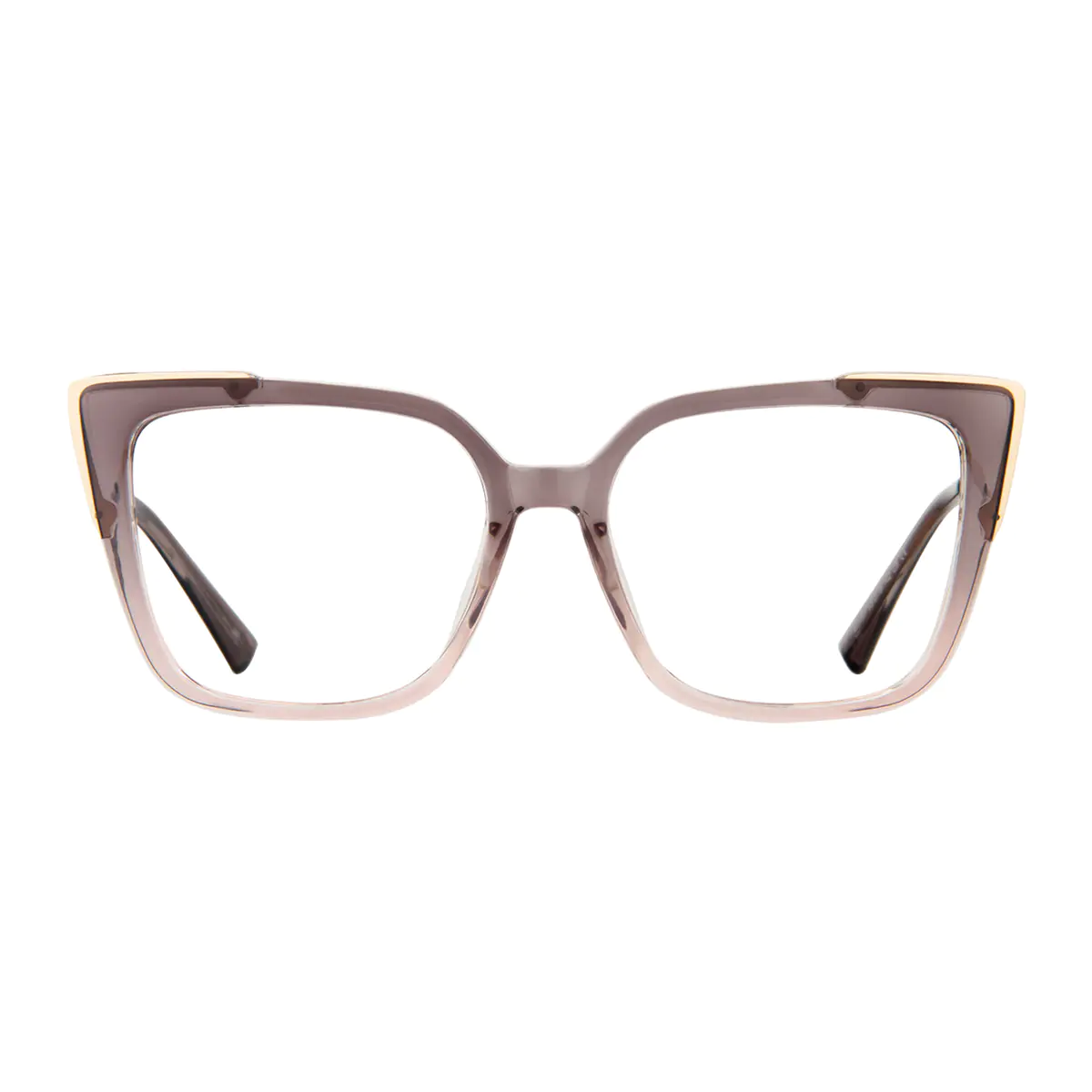 Square Transparent Gray/Transparent Pink Reading Glasses