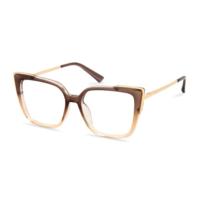 Square Brown/Yellow Eyeglasses