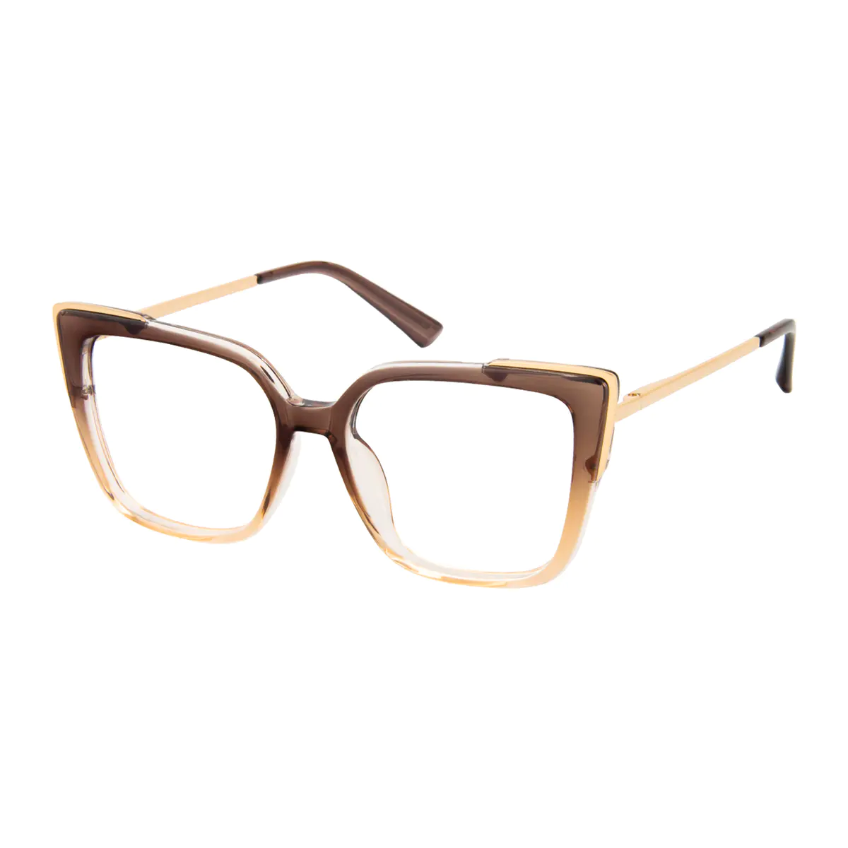Square Brown/Yellow Eyeglasses