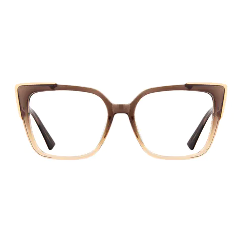 Square Brown/Yellow Eyeglasses