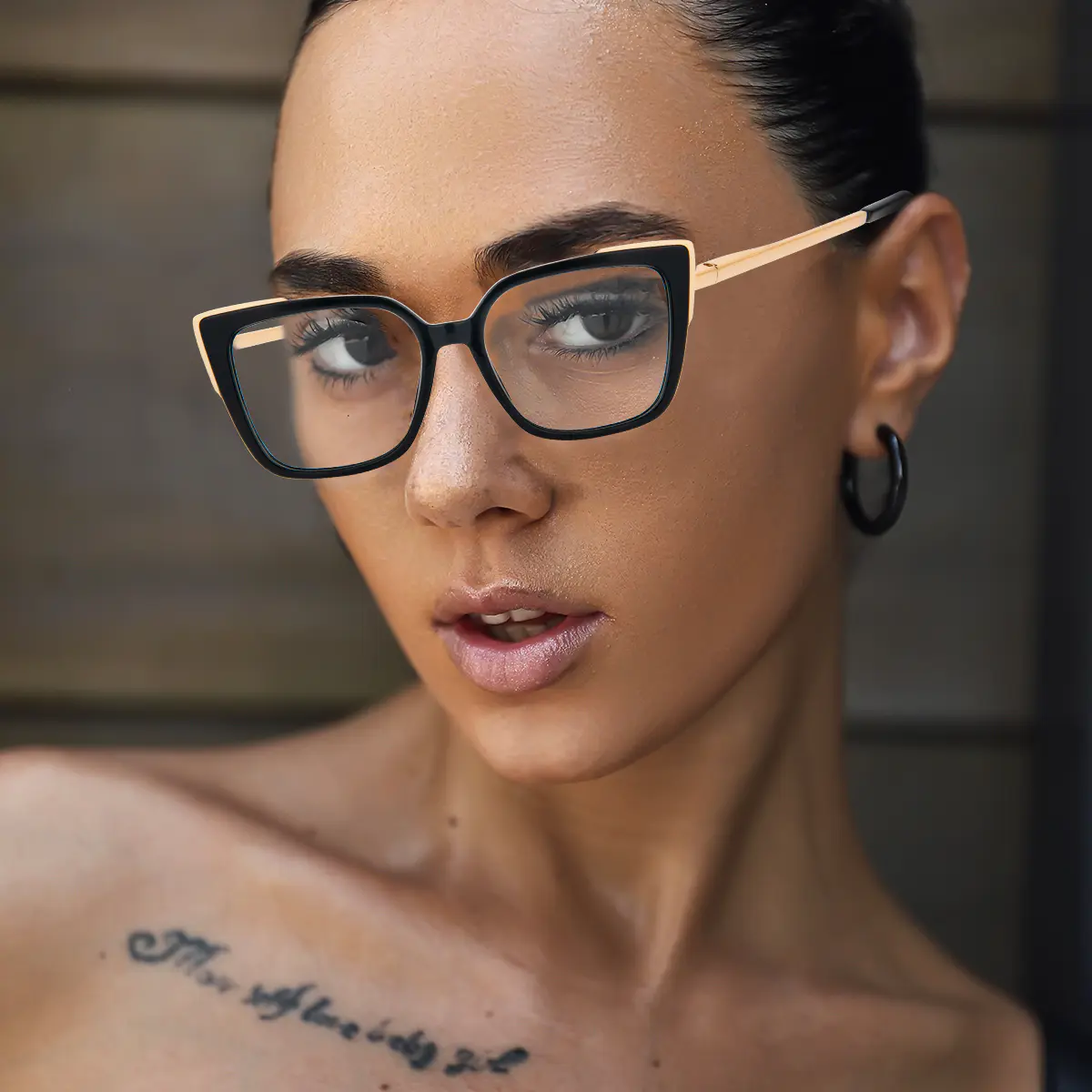 Square Brown/Yellow Eyeglasses