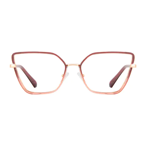 Square Brown/Transparent Pink Eyeglasses