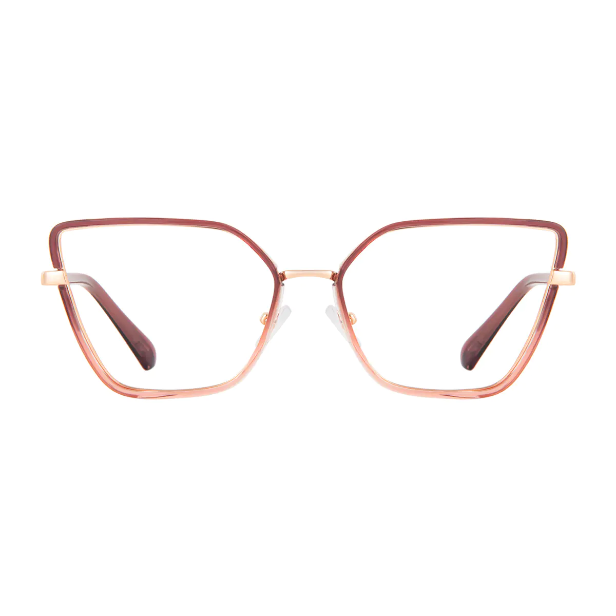 Square Brown/Transparent Pink Eyeglasses