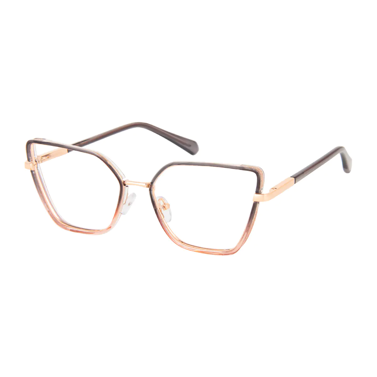 Square Transparent Gray/Transparent Pink Reading Glasses