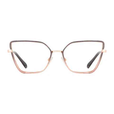 Square Transparent Gray/Transparent Pink Reading Glasses