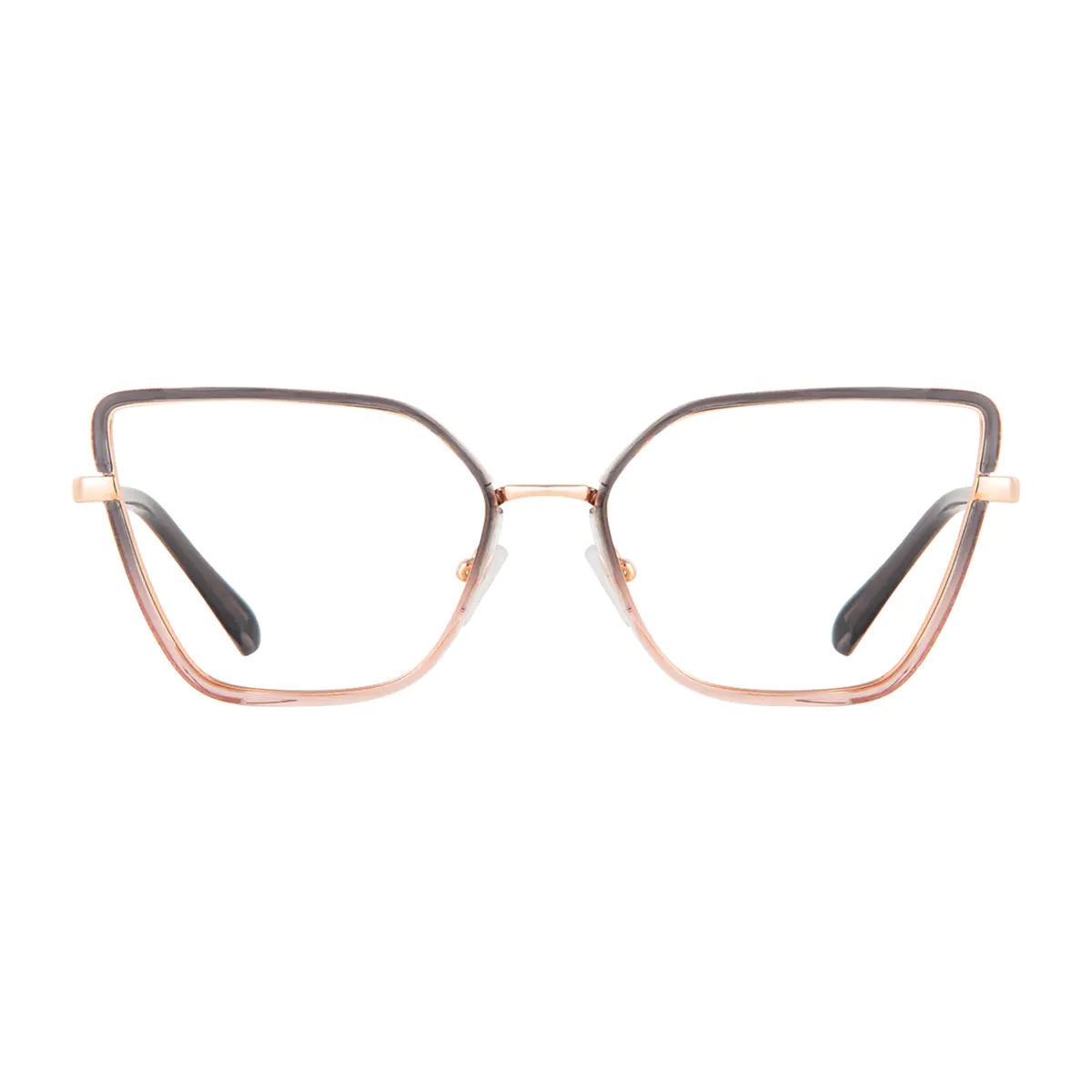 Square Transparent Gray/Transparent Pink Eyeglasses