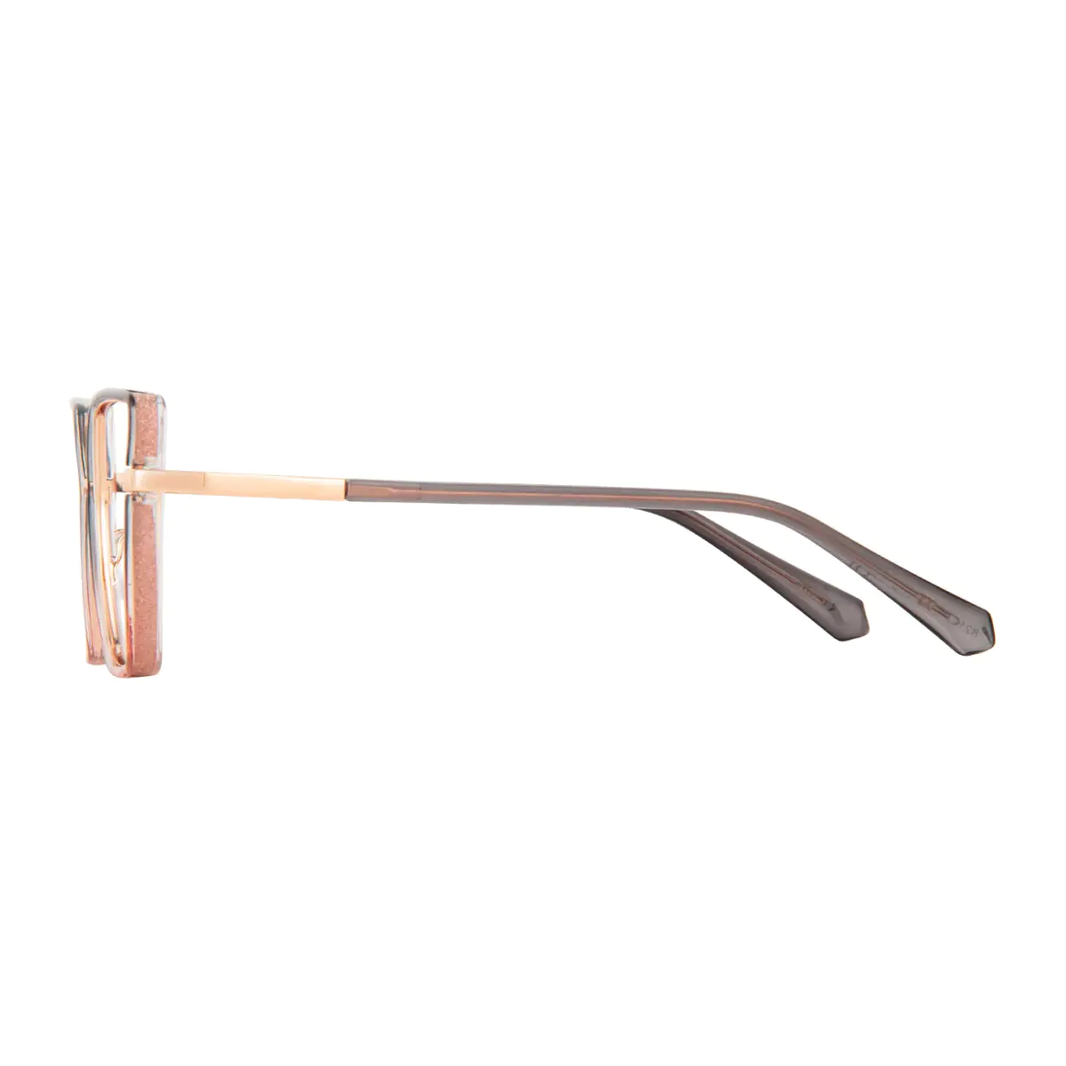 Square Transparent Gray/Transparent Pink Reading Glasses