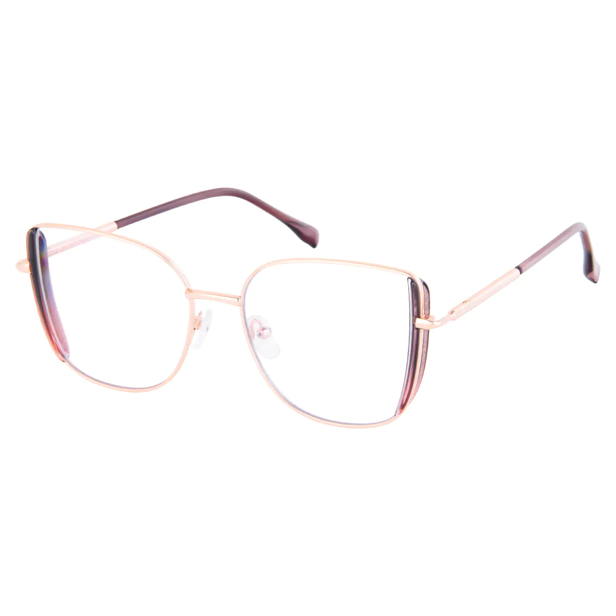 Square Black Gold Eyeglasses