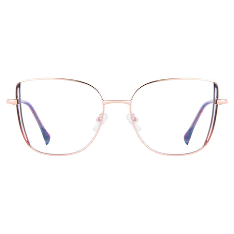 Square Black Gold Eyeglasses