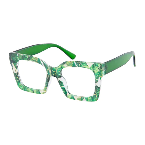 Square Green Eyeglasses