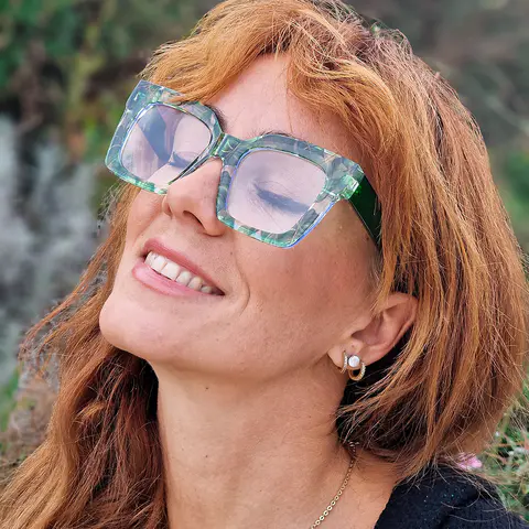 Square Green Eyeglasses