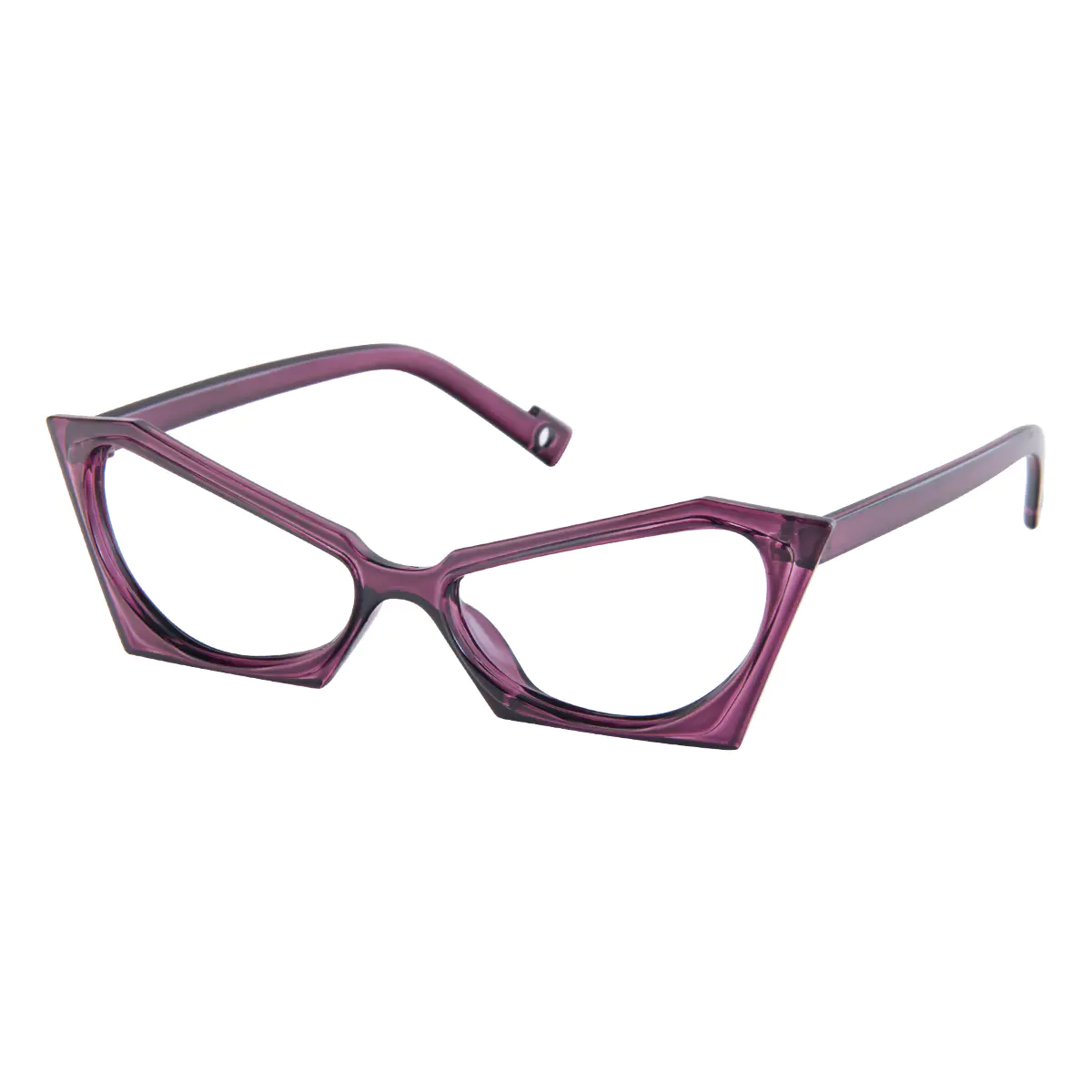 Cat-eye Transparent Purple Eyeglasses