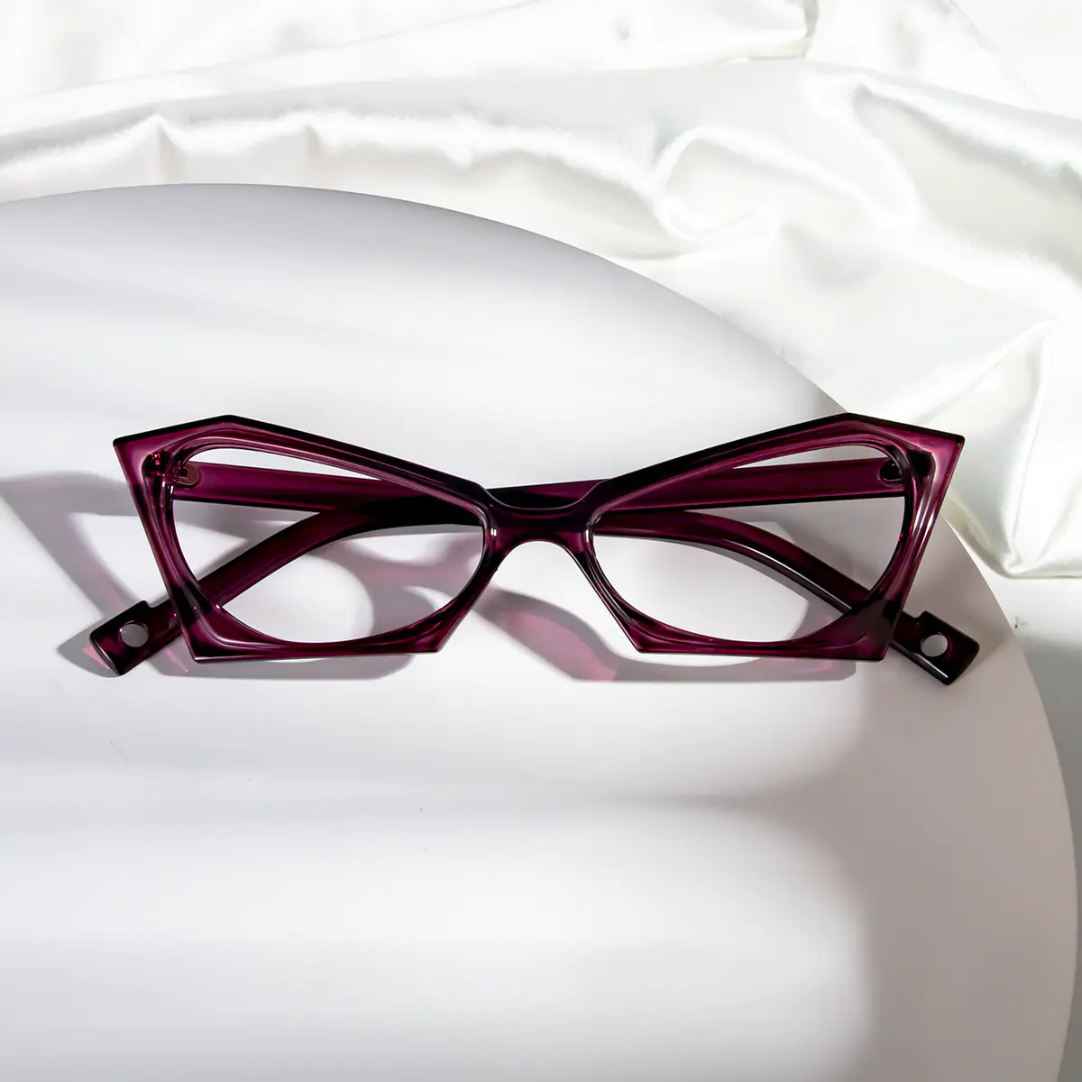 Cat-eye Transparent Purple Eyeglasses