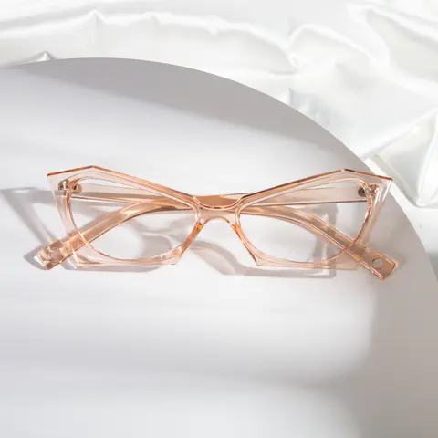 Cat-eye Transparent Pink Eyeglasses