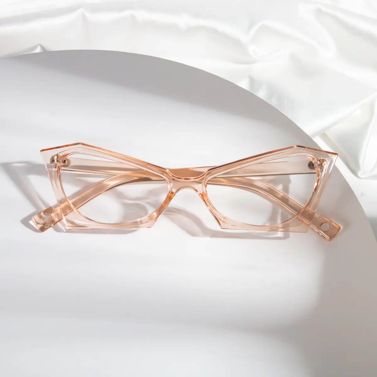Cat-eye Transparent Pink Eyeglasses