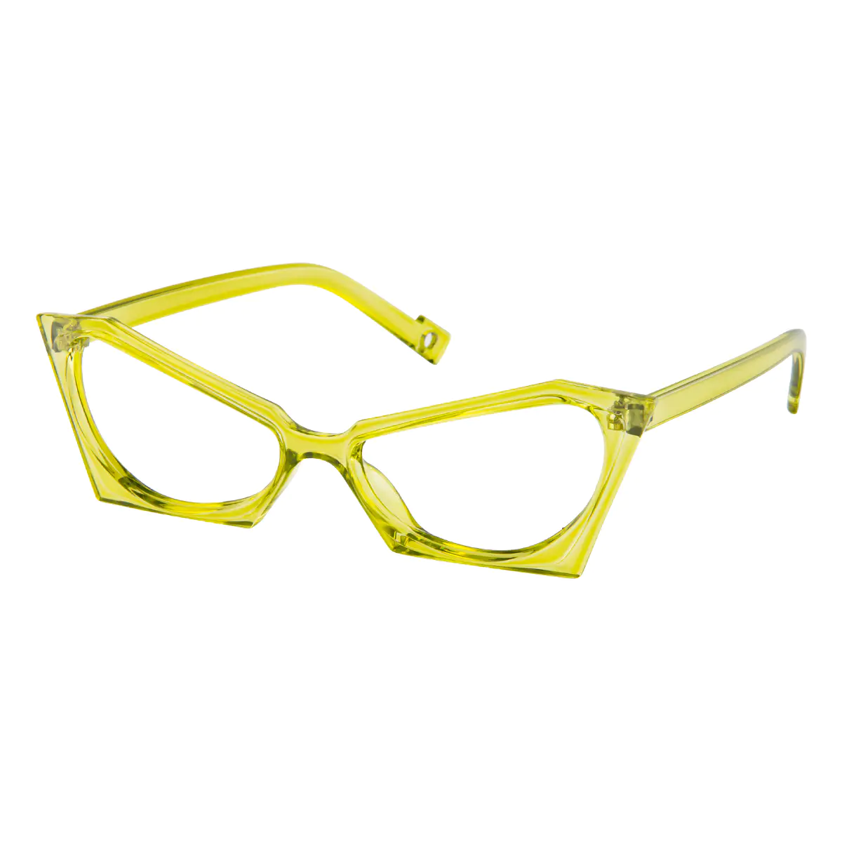 Cat-eye Transparent Green Eyeglasses